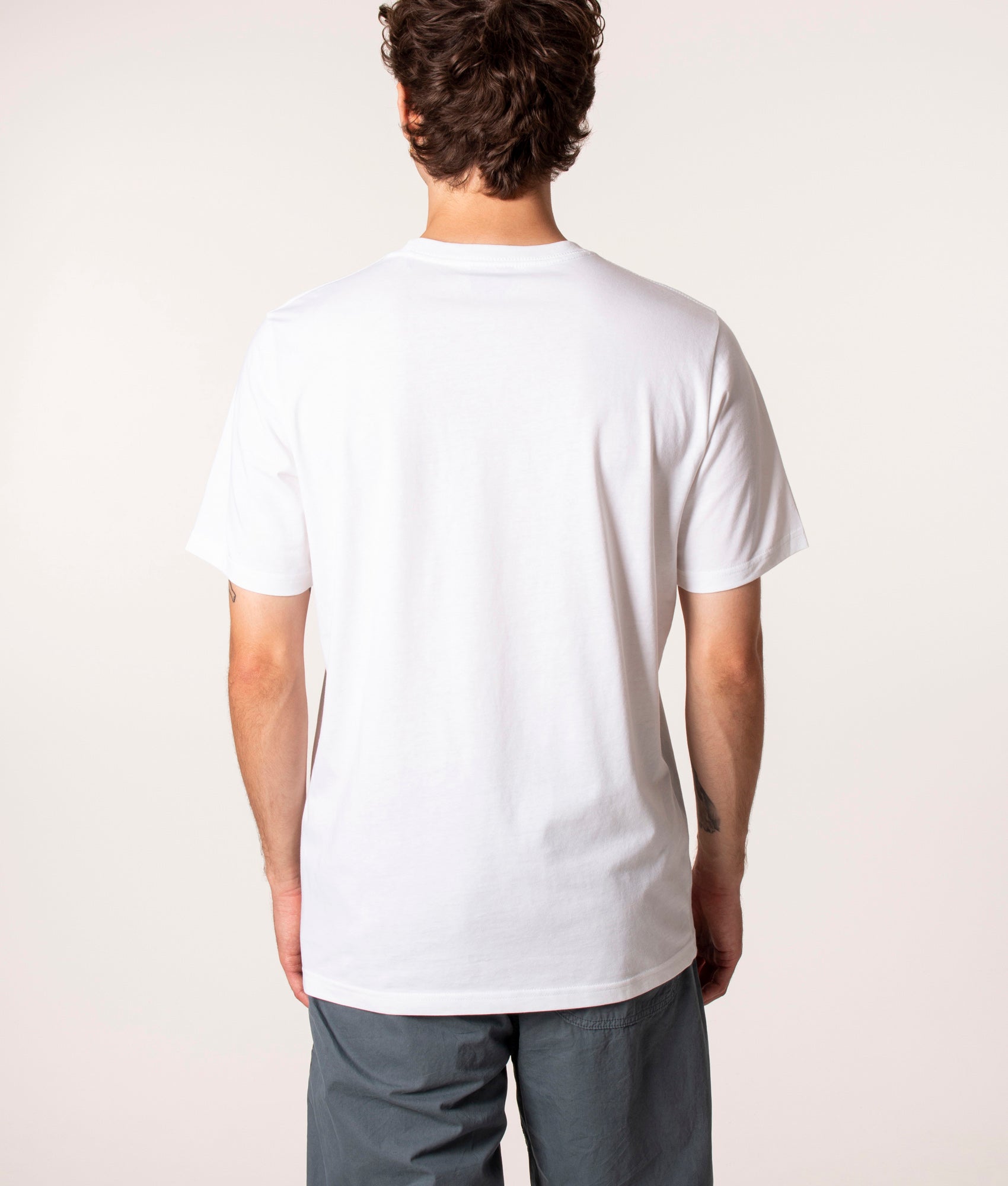 PS Paul Smith Four Zebras T-Shirt in White at EQVVS. Model, back. 