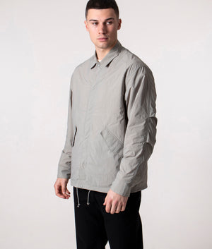 Relaxed Fit Fishtail Overshirt-Khaki-Grey-Uniform-Bridge-EQVVS