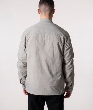 Relaxed Fit Fishtail Overshirt-Khaki-Grey-Uniform-Bridge-EQVVS