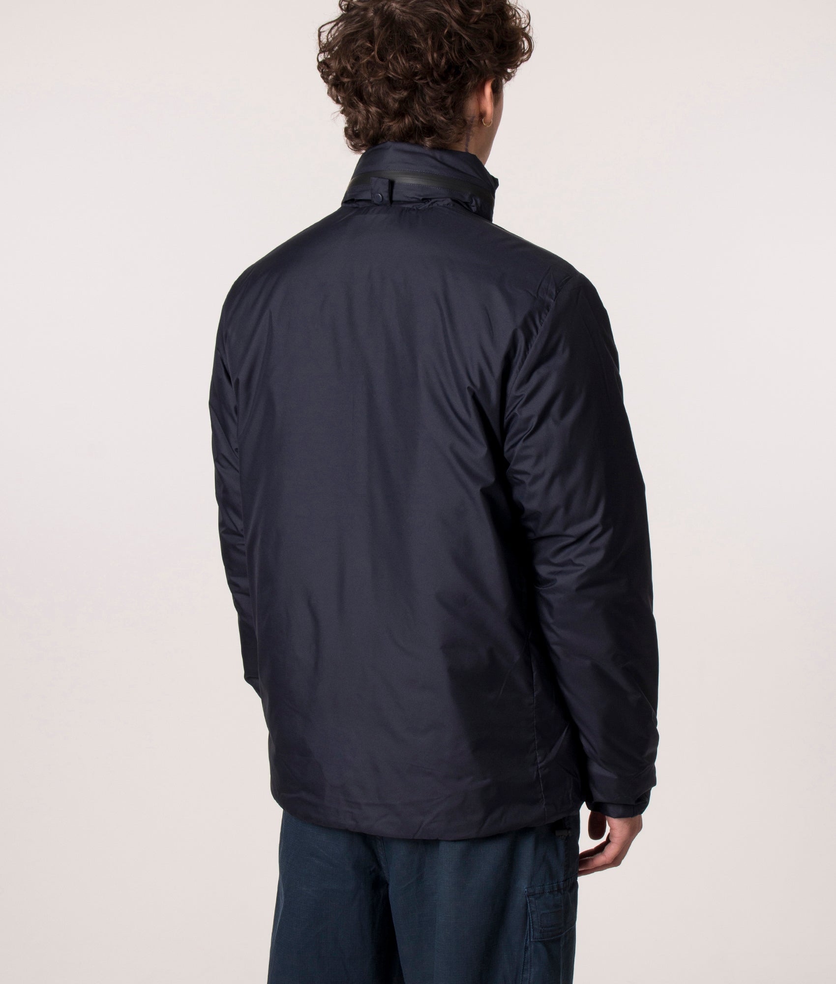 Norse Projects Alta Light Pertex Jacket in Navy Blue, EQVVS. Model, reverse. 