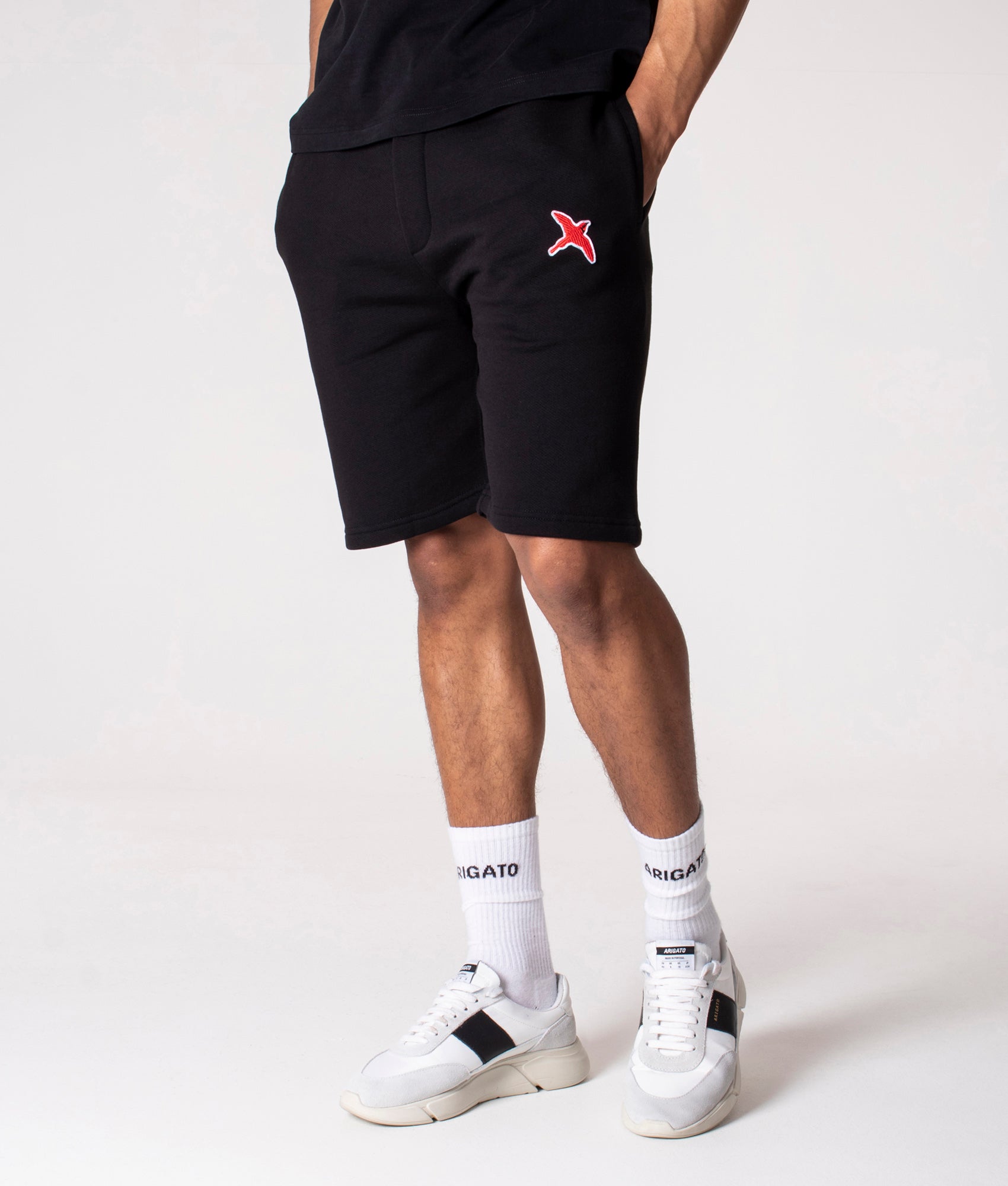 Relaxed-Fit-Rouge-Bee-Bird-Sweat-Shorts-Black-Axel-Arigato-EQVVS