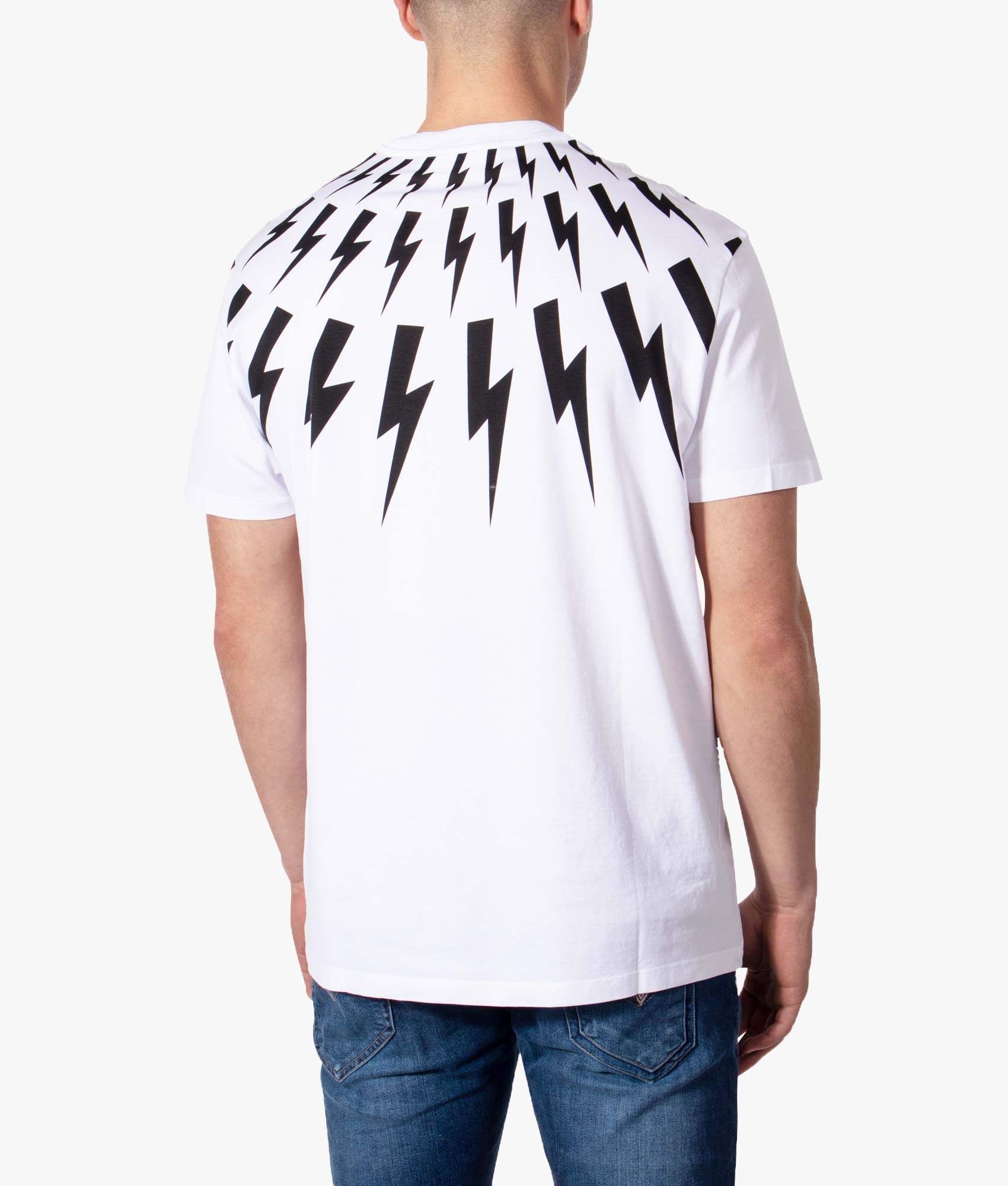 Fair-Isle-Thunderbolt-T-Shirt-White/Black-Neil-Barrett-EQVVS