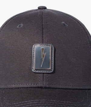 Enamel-Bolt-Badge-Twill-Cap-Black-Neil-Barrett-EQVVS