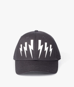 Bolt-Twill-Six-Panel-Cap-Black-White-Neil-Barrett-EQVVS