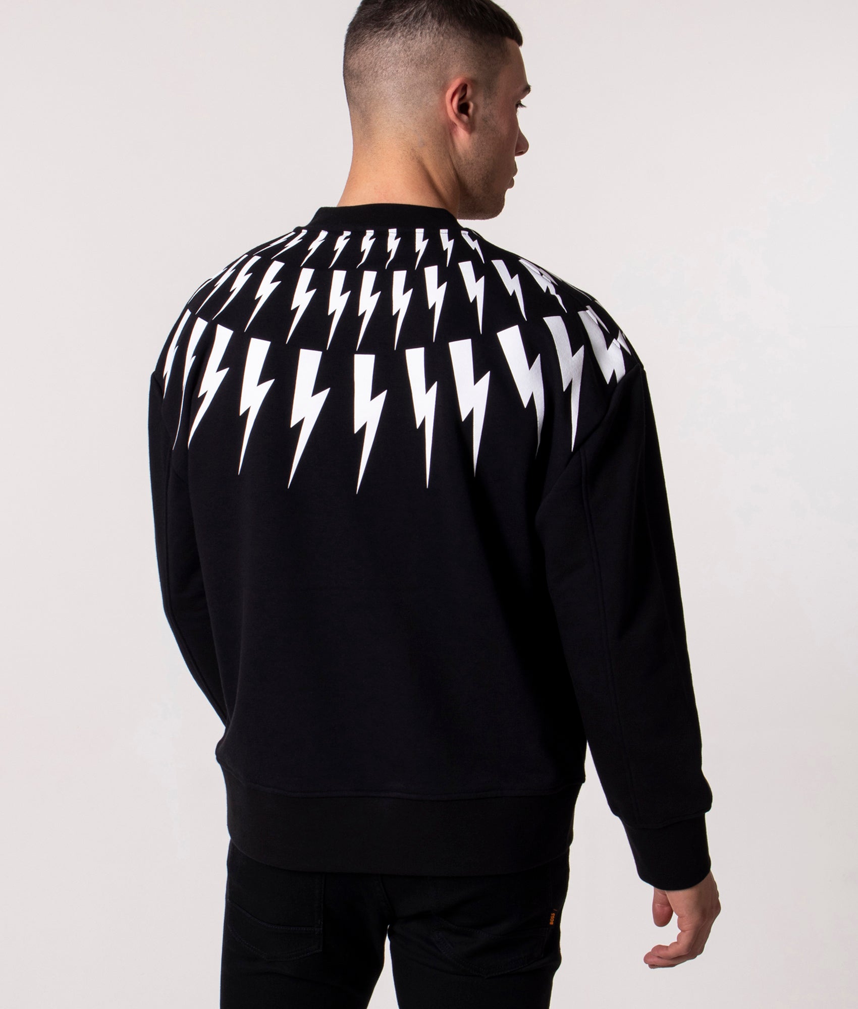 NEIL BARRETT｜SWEATSHIRTS (airisle Thunderbolt / Easy Sw Neil Barrett Brushed Cotton FAIRISLE THUNDERBOLT Easy Fit