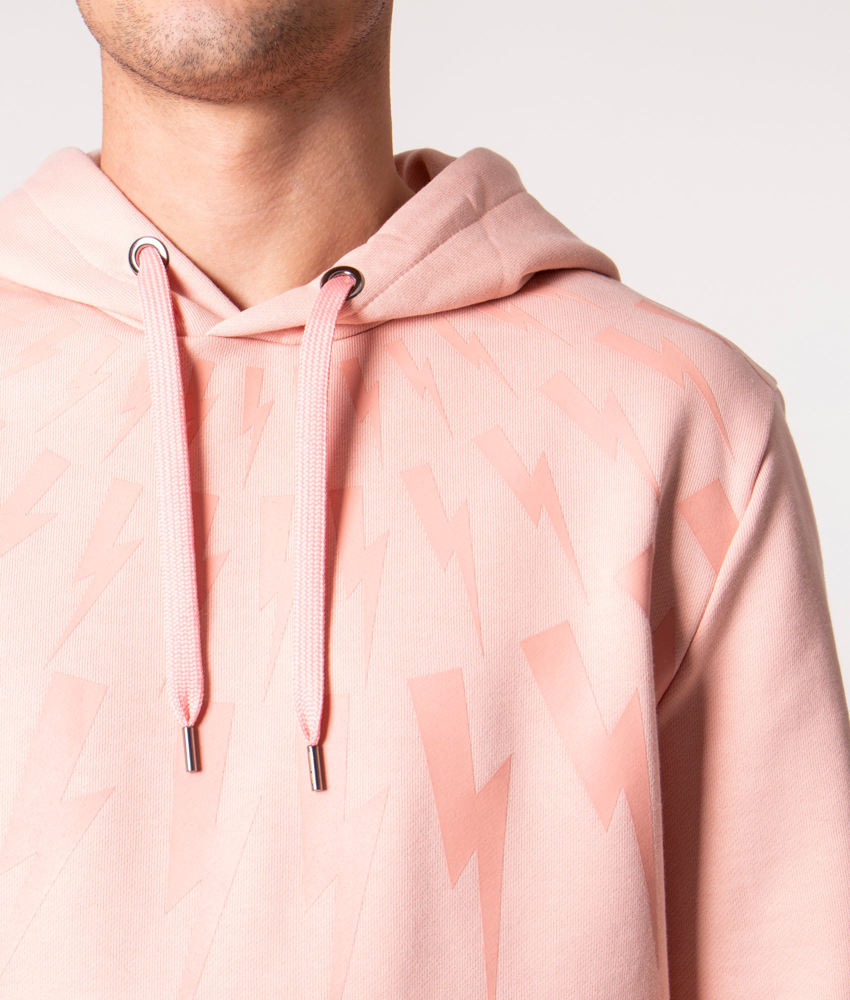 Fair-Isle-Thunderbolt-Hoodie-Salmon/Dark-Salmon-Neil-Barrett-EQVVS