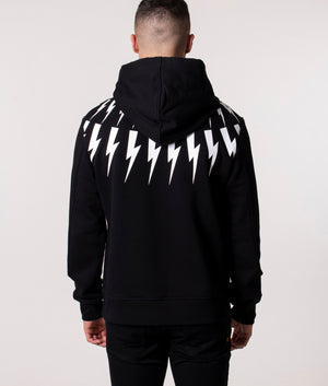 Fair-Isle-Thunderbolt-Hoodie-Black/White-Neil-Barrett-EQVVS 