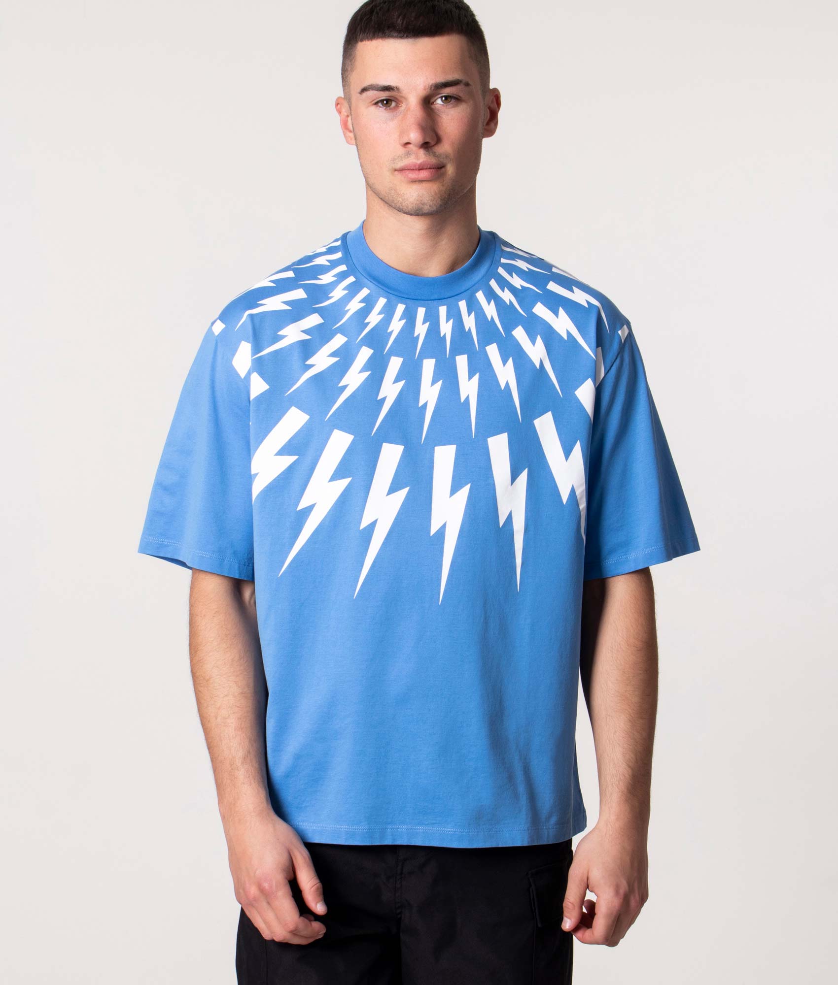 Relaxed-Fit-Fair-Isle-Thunderbolt-T-Shirt-Azure-White-Neil-Barrett-EQVVS