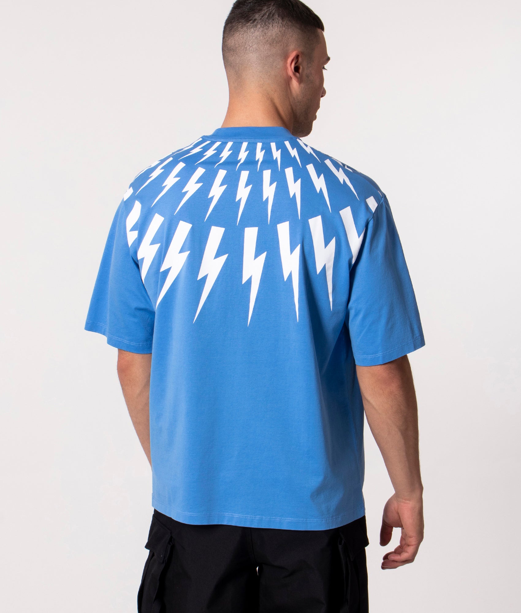 Relaxed-Fit-Fair-Isle-Thunderbolt-T-Shirt-Azure-White-Neil-Barrett-EQVVS