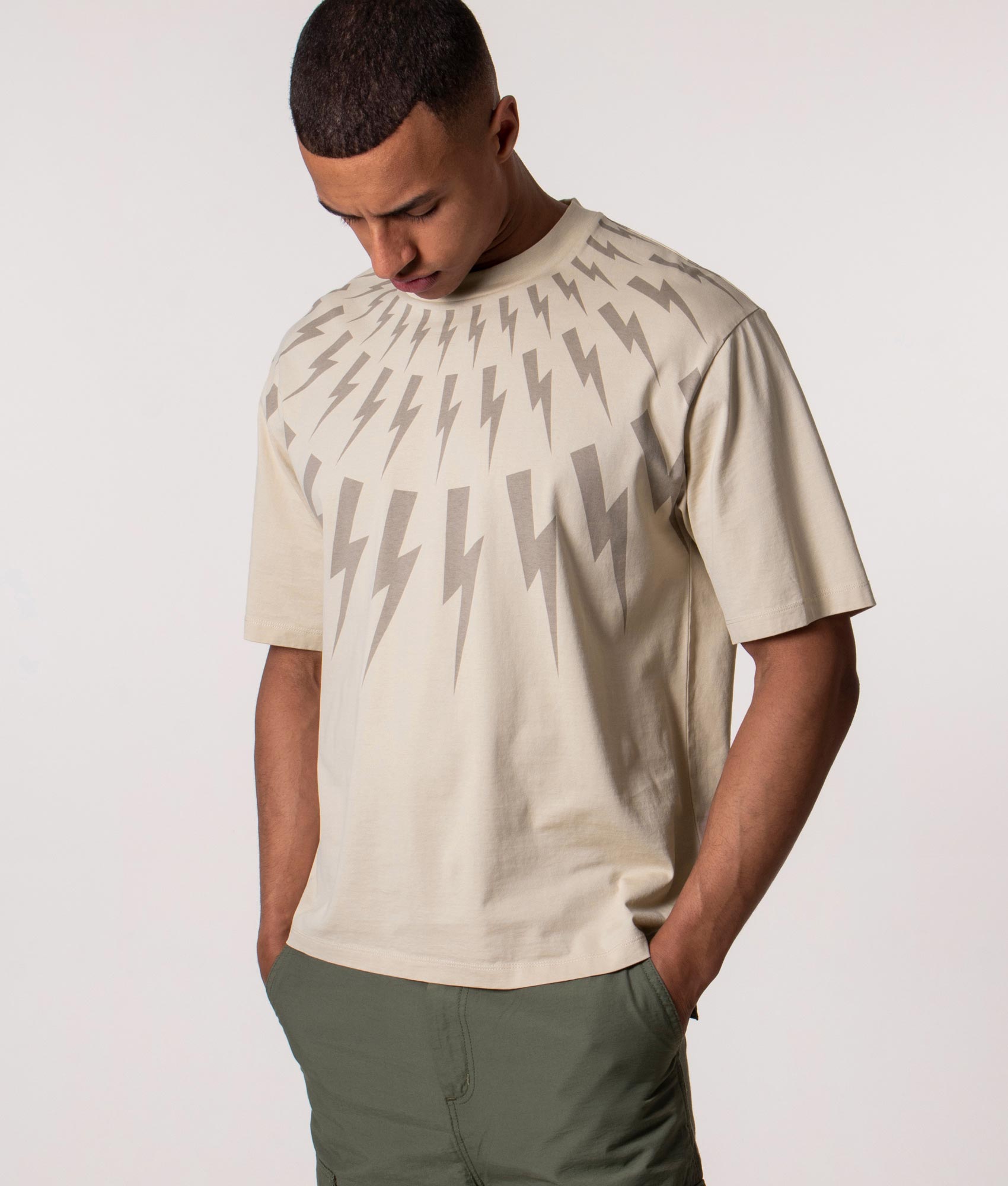 Relaxed-Fit-Fair-Isle-Thunderbolt-T-Shirt-Natural/Dark-Beige-Neil-Barrett-EQVVS