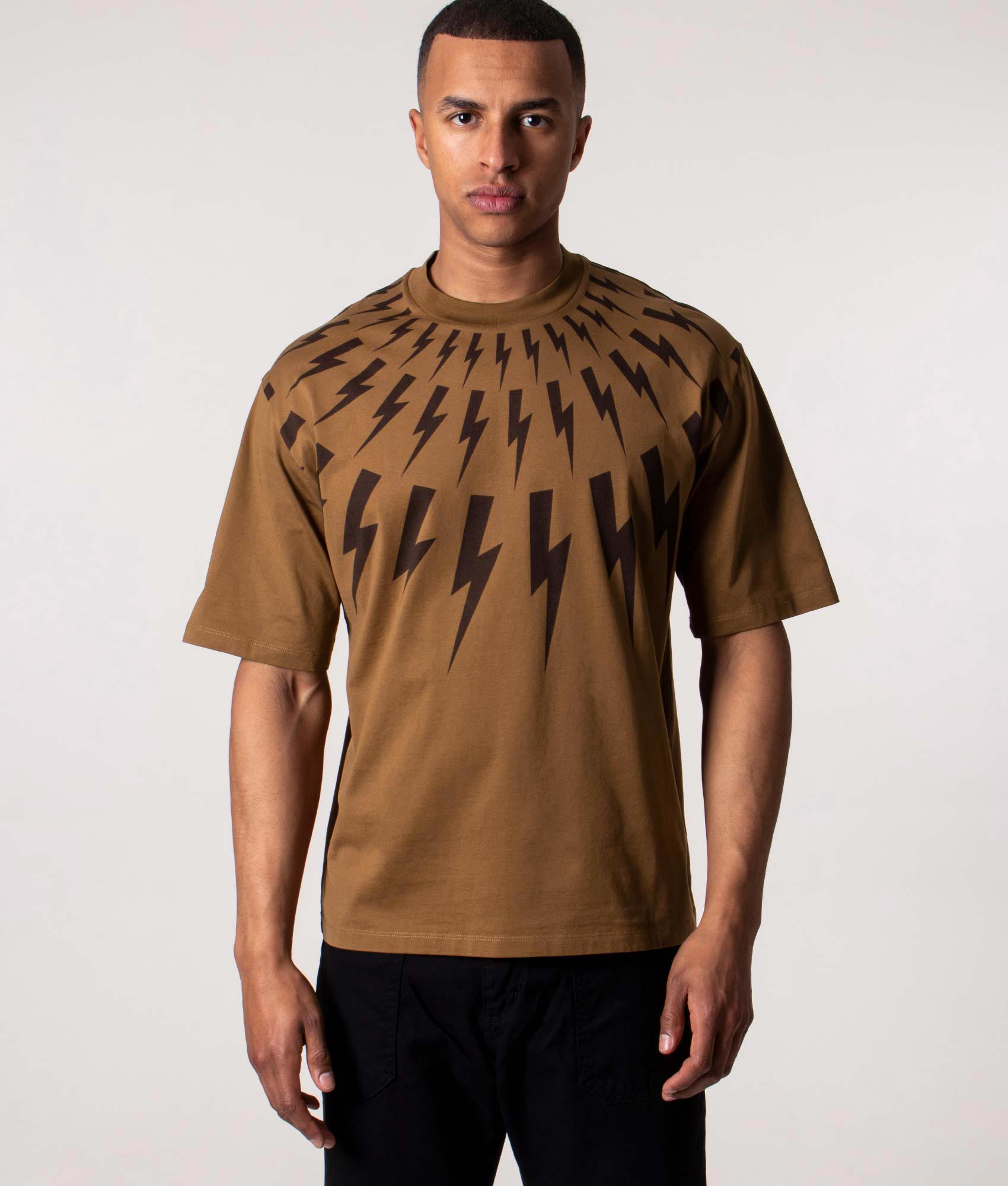 Relaxed-Fit-Fair-Isle-Thunderbolt-T-Shirt-Caramel/Dark-Caramel-Neil-Barrett-EQVVS