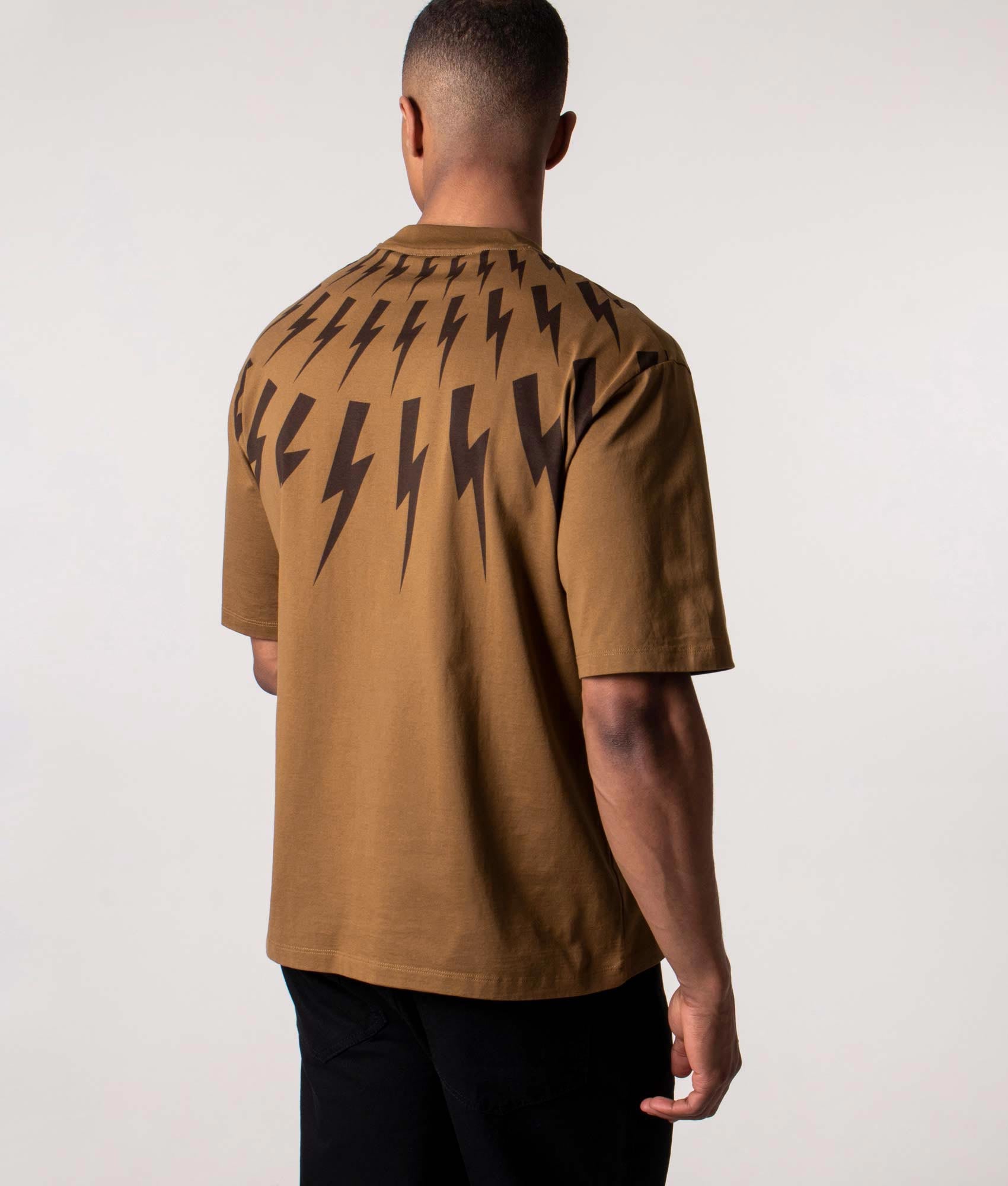 Relaxed-Fit-Fair-Isle-Thunderbolt-T-Shirt-Caramel/Dark-Caramel-Neil-Barrett-EQVVS