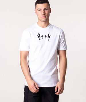 Slim-Fit-Mirrored-Bolt-T-Shirt-White/Black-Neil-Barrett-EQVVS