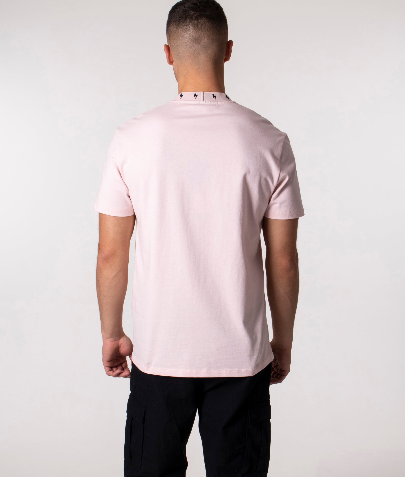 Bolted-Rib-Collared-T-Shirt-Salmon-Black-Neil-Barrett-EQVVS