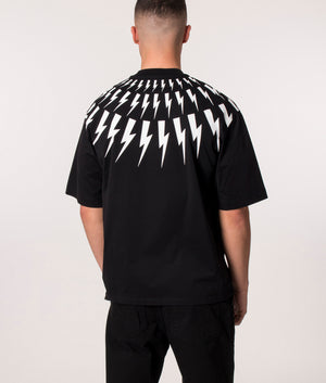 NEIL BARRETT｜ (Fairisle Thunderbolts Slim T-Shirt (MY70 Neil Barrett Easy Fit Fair-Isle Thunderbolt Crew-Neck T