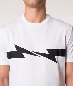 Slim-Ft-Horizontal-Bolt-Print-T-Shirt-White/Black-Neil-Barrett-EQVVS