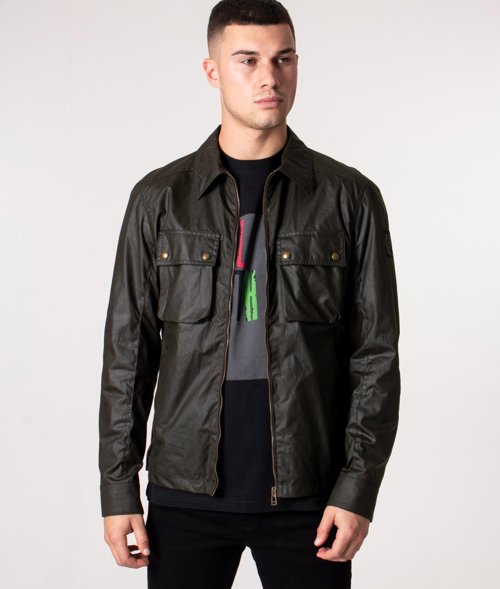 Slim-Fit-Dunstall-Wax-Jacket-Faded-Olive-Belstaff-EQVVS