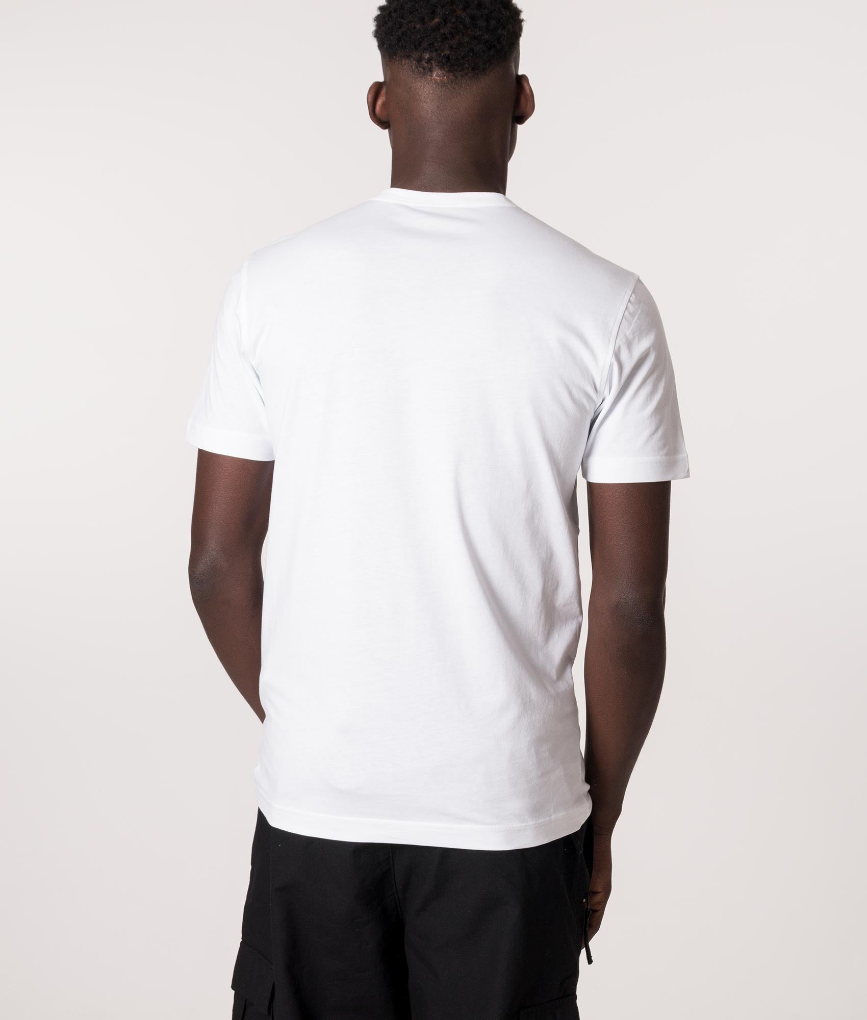 Belstaff T-Shirt in White at EQVVS Menswear. Model back shot.