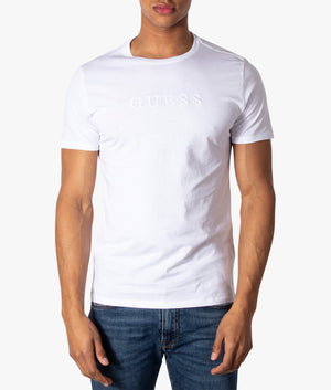 Pima-Embroidered-Tone-On-Tone-Logo-T-Shirt-Pima-Pure-White-GUESS-EQVVS