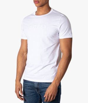 Pima-Embroidered-Tone-On-Tone-Logo-T-Shirt-Pima-Pure-White-GUESS-EQVVS