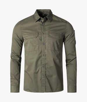 Long-Sleeve-Gabardine-Buttoned-Shirt-Ivy-Green-CP-Company-EQVVS