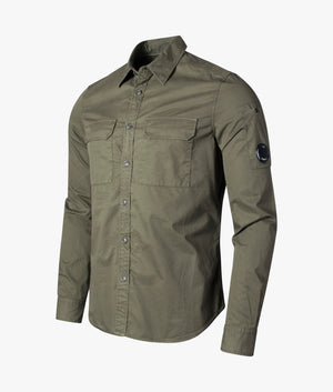 Long-Sleeve-Gabardine-Buttoned-Shirt-Ivy-Green-CP-Company-EQVVS
