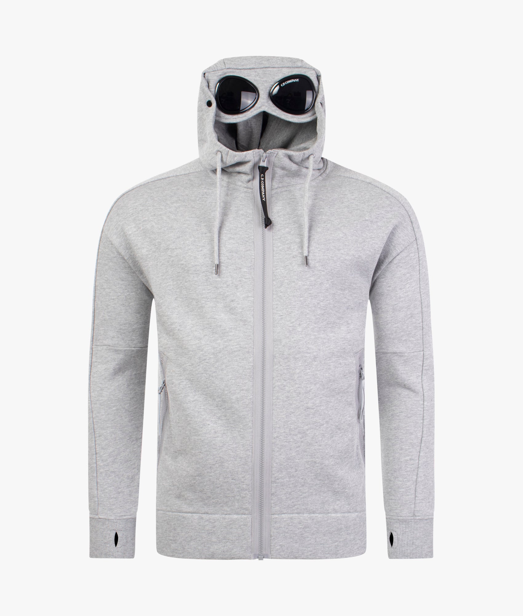 Diagonal-Raised-Fleece-Goggle-Hoodie-Grey-Melange-CP-Company-EQVVS