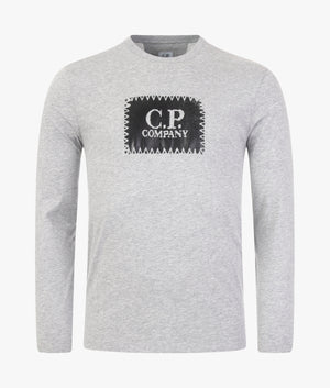 30/1-Jersey-Long-Sleeve-Label-Logo-T-Shirt-Grey-Melange-C.P-Company-EQVVS