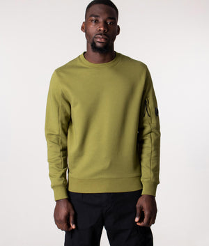 Diagonal- Raised-Fleece-Sweatshirt-Green-Moss-CP-Company-EQVVS