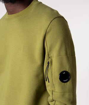 Diagonal- Raised-Fleece-Sweatshirt-Green-Moss-CP-Company-EQVVS