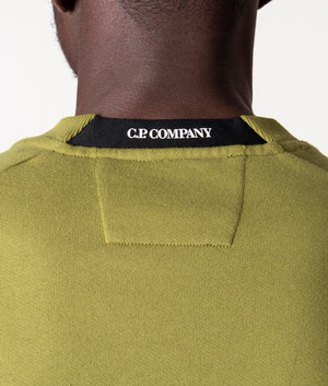 Diagonal- Raised-Fleece-Sweatshirt-Green-Moss-CP-Company-EQVVS