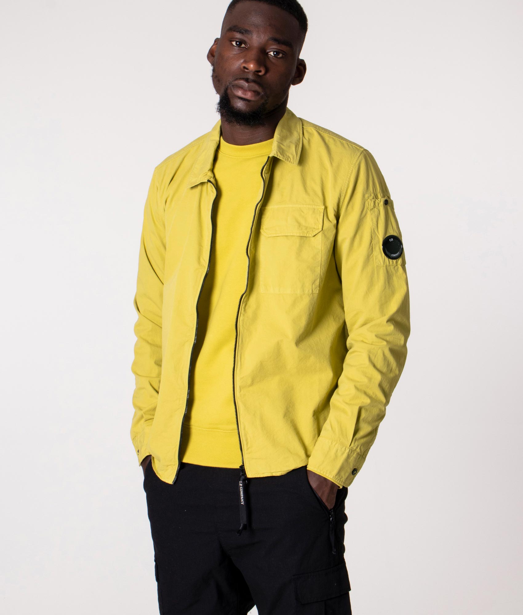 Zip-Through-Gabardine-Overshirt-Golden-Palm-CP-Company-EQVVS