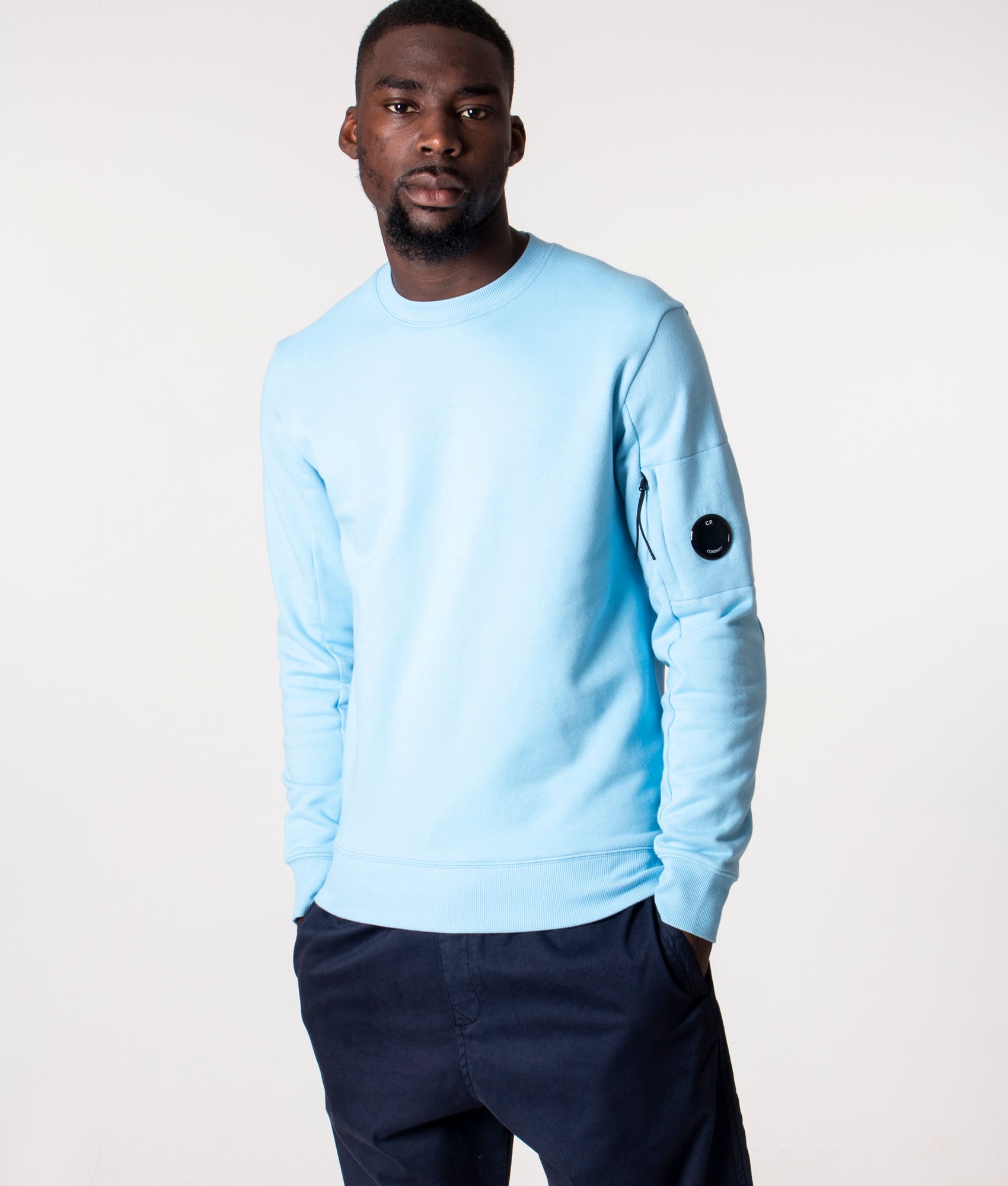 Diagonal-Raised-Fleece-Sweatshirt-Sky-Blue-CP-Company-EQVVS