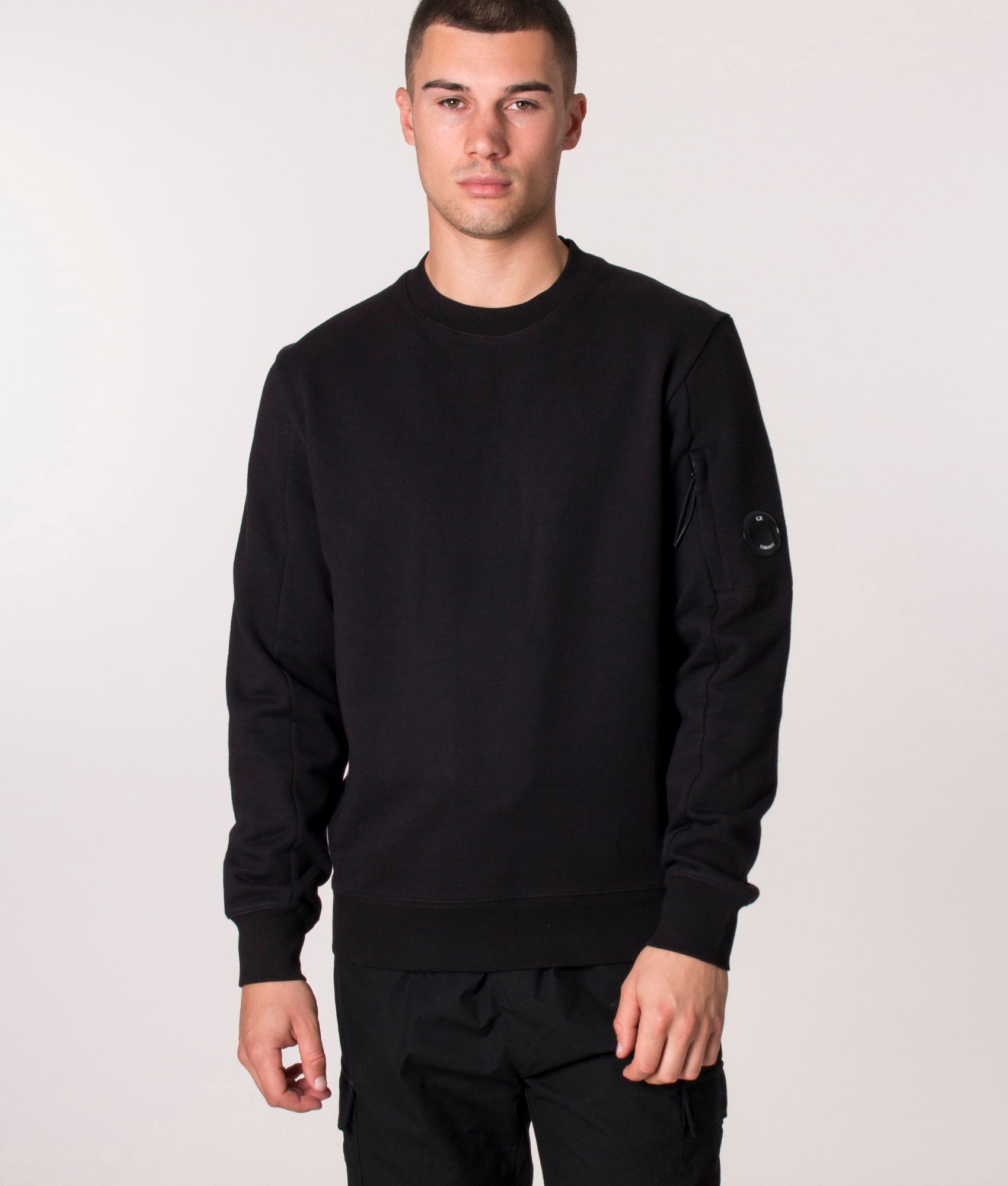 Diagonal-Raised-Fleece-Sweatshirt-Black-CP-Company-EQVVS