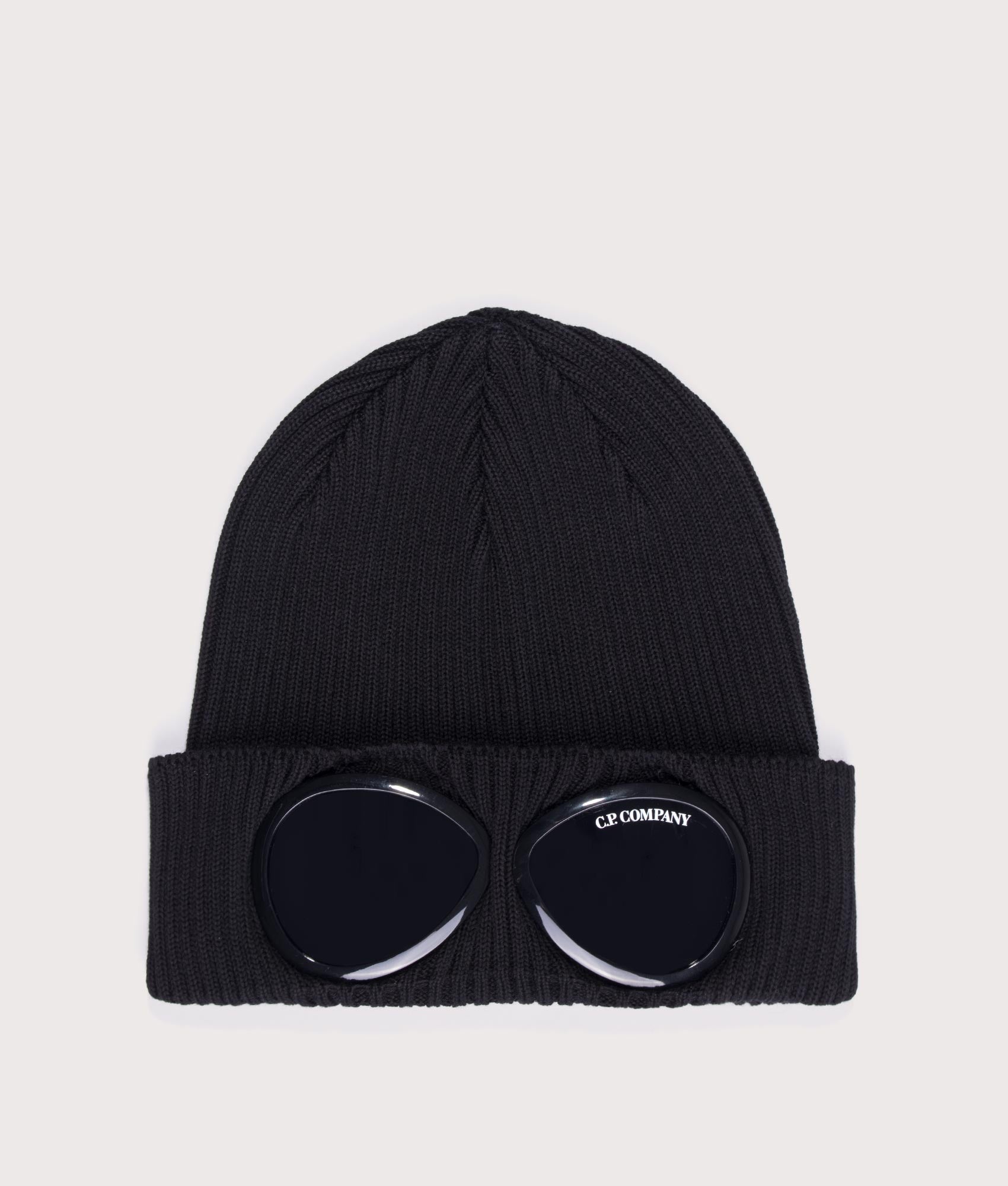 Cotton-Goggle-Knitted-Beanie-Black-C.P.-Company-EQVVS