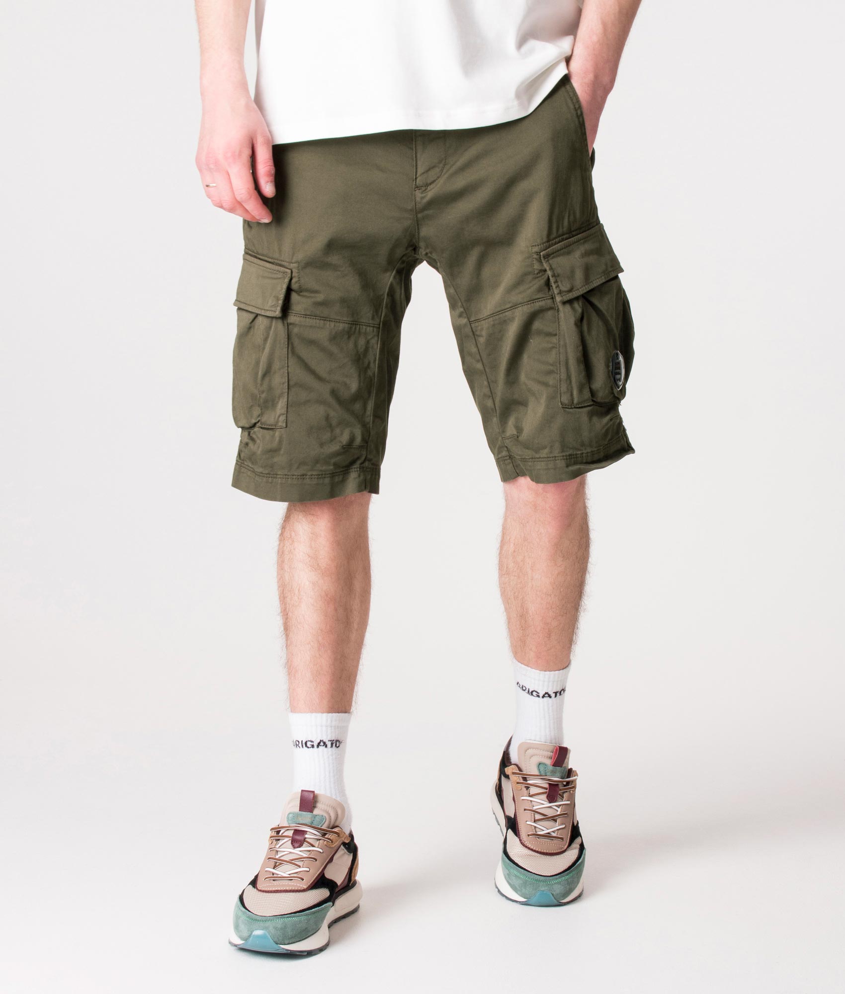 Regular-Fit-Stretch-Sateen-Cargo-Shorts-Ivy-Green-C.P.-Company-EQVVS