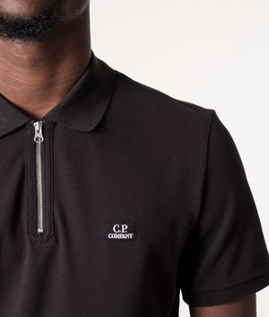 Slim-Fit-Quarter-Zip-Stretch-Pique-Polo-Shirt-Black-C.P.-Company-EQVVS