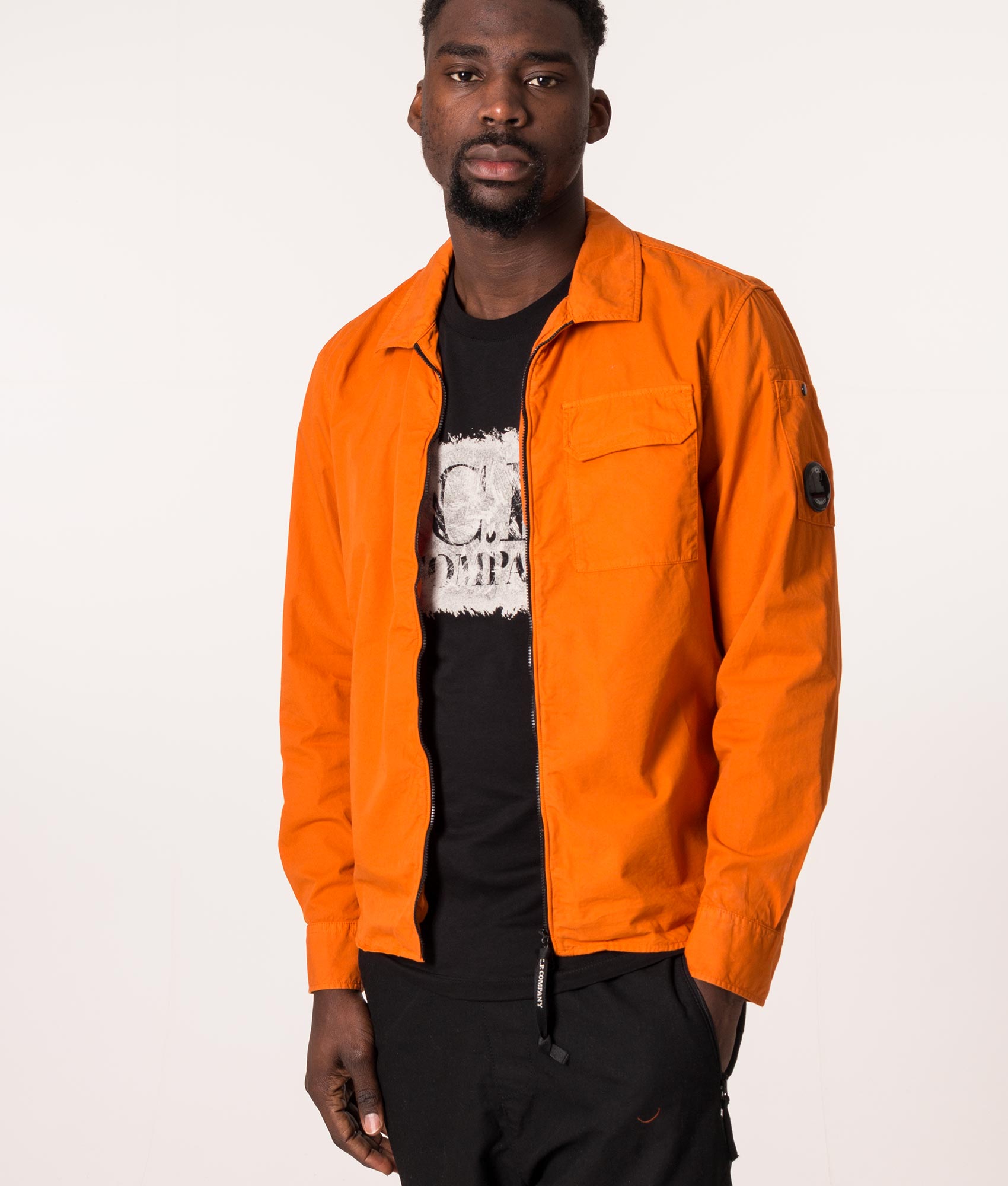 Zip-Through-Gabardine-Overshirt-Harvest-Pumpkin-C.P.-Company-EQVVS