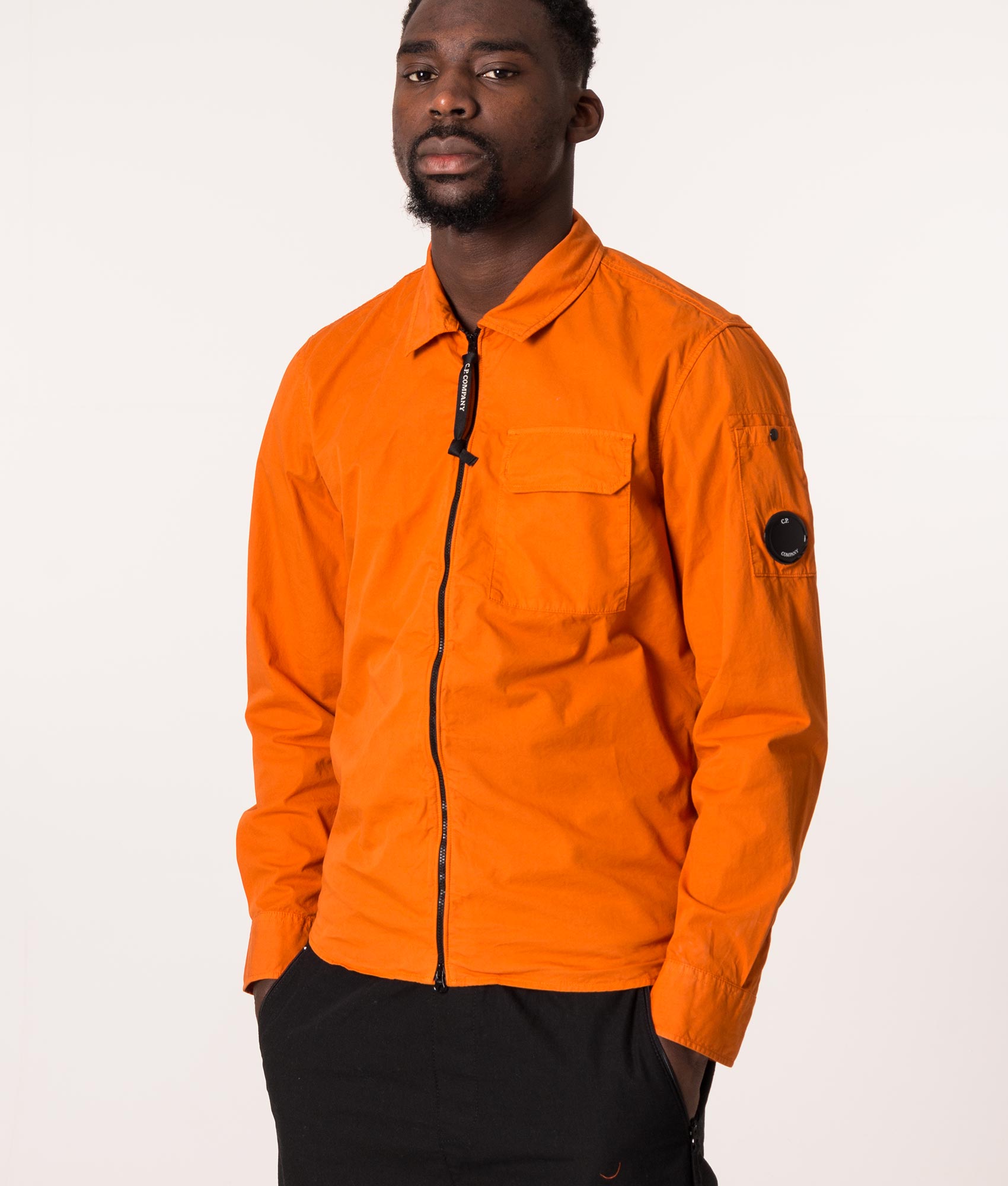 Zip-Through-Gabardine-Overshirt-Harvest-Pumpkin-C.P.-Company-EQVVS