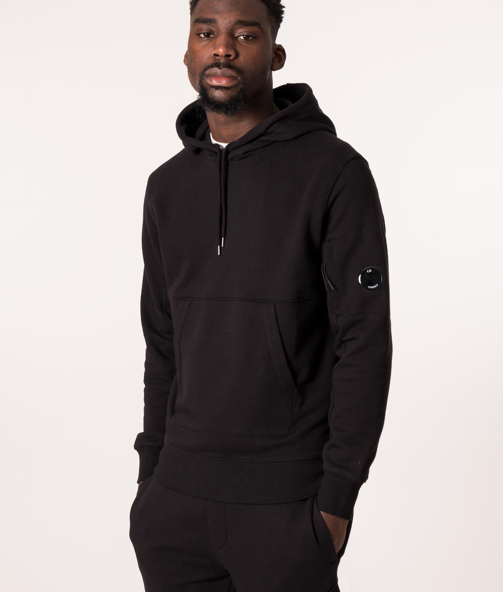 Diagonal-Raised-Fleece-Hoodie-Black-C.P.-Company-EQVVS