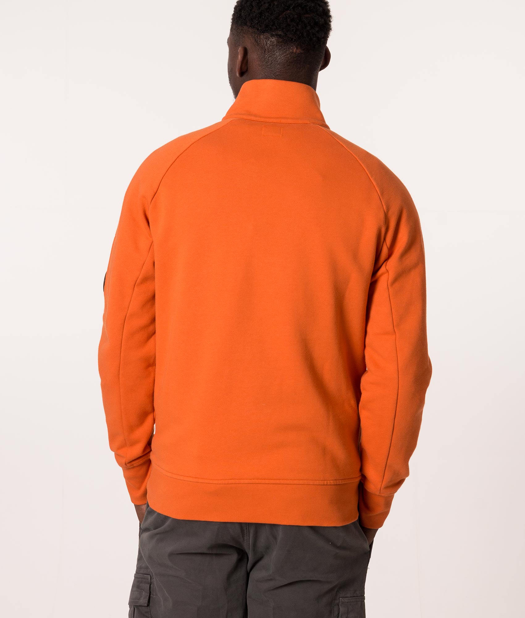 Quarter-Zip-Diagonal-Raised-Fleece-Sweatshirt-Harvest-Pumpkin-C.P.-Company-EQVVS
