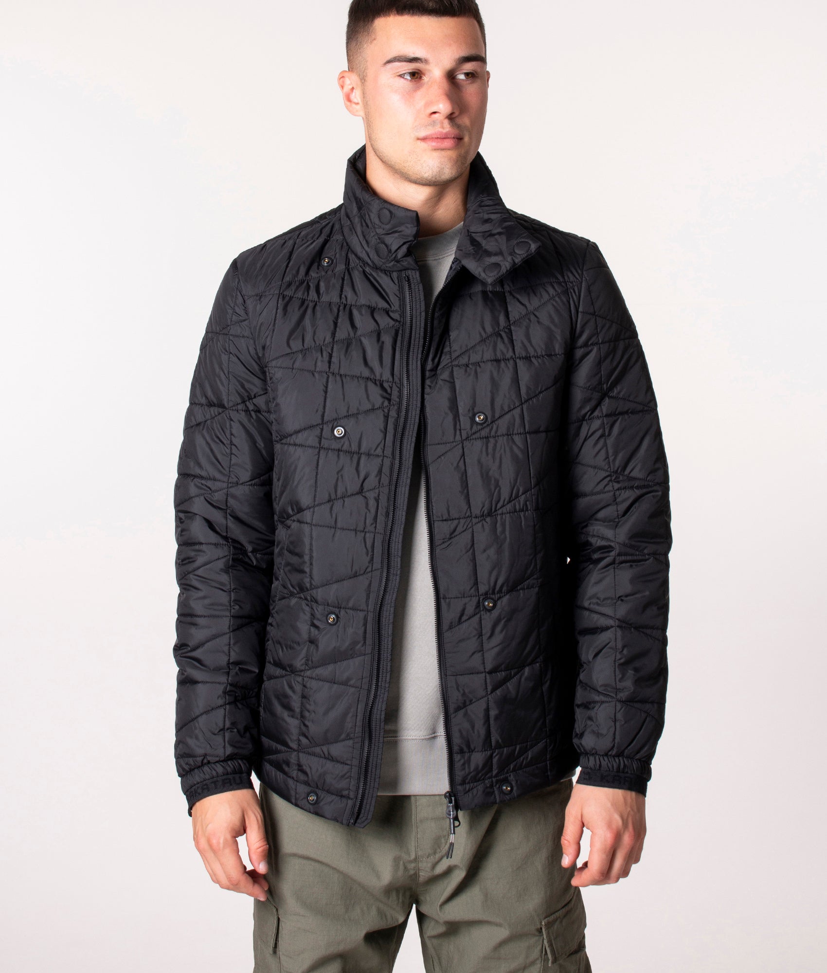 KRAKATAU QM369 Liner Field Jacket in Black at EQVVS. Model, front 5.