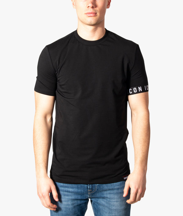 Dsquared2 アイコンラウントネックTシャツ D9M3054300 001 Icon Single Sleeve Band Round Neck T-Shirt Black | DSquared2