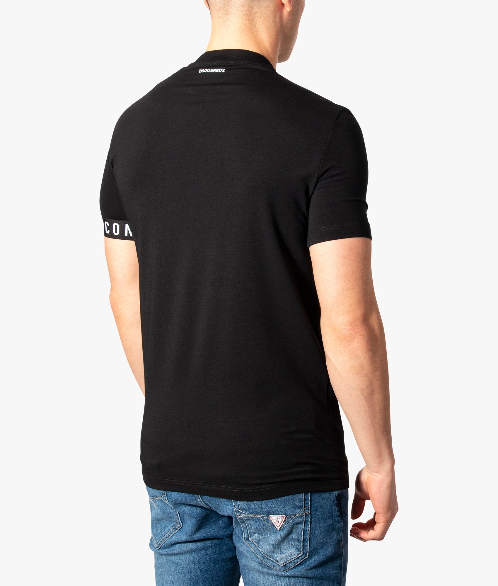 Icon Single Sleeve Band Round Neck T-Shirt Black | DSquared2