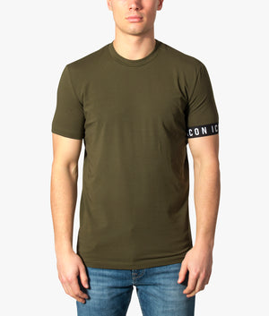 Icon-Single-Sleeve-Band-Rounnd-Neck-T-Shirt-Dark-Green-DSquared2-EQVVS