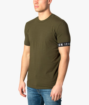 Icon-Single-Sleeve-Band-Rounnd-Neck-T-Shirt-Dark-Green-DSquared2-EQVVS