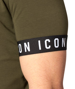Icon-Single-Sleeve-Band-Rounnd-Neck-T-Shirt-Dark-Green-DSquared2-EQVVS