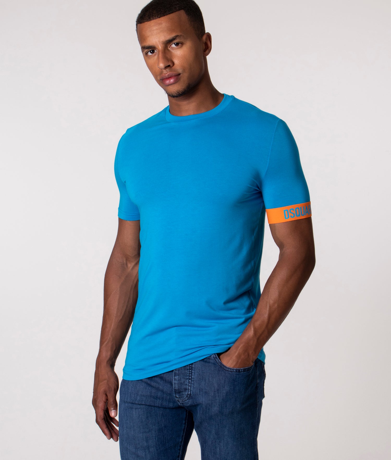 【送料&関税込】Dsquared2 Blue T Shirt With Round Neck And E s-l400.jpg