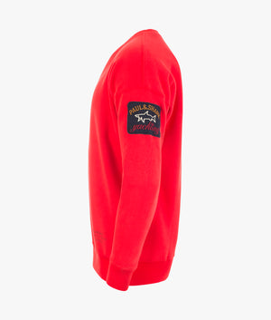 Large-Arm-Patch-Logo-Sweatshirt-Red-Paul&Shark-EQVVS