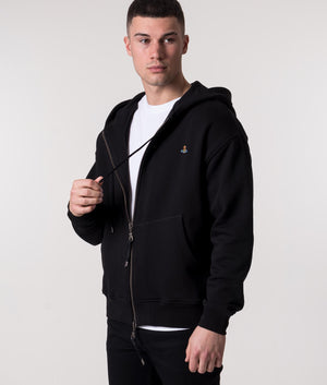 Relaxed Fit Zip Through Rugged Hoodie